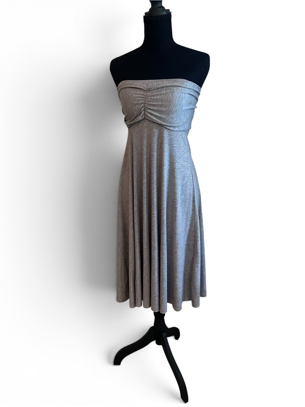 Elan Charcoal Cotton Maxi Skirt/Dress with Waist Tie-wear it multiple ways